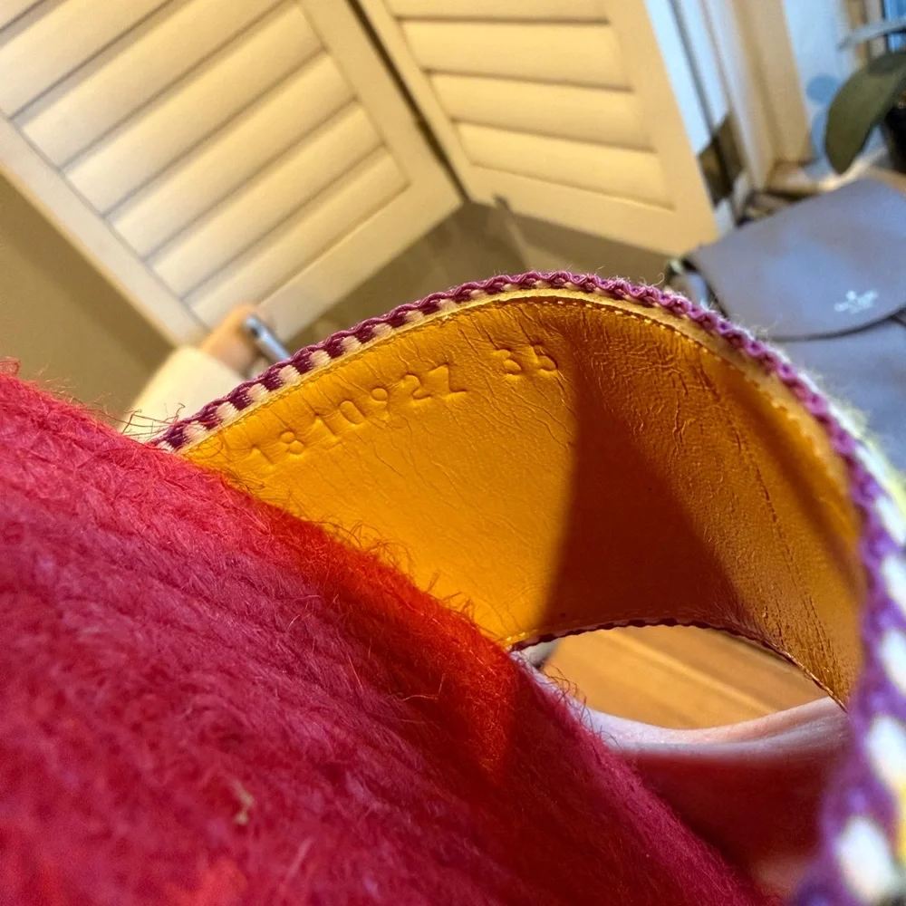 Hermes Red and Yellow Espadrilles NWOT Size EU 35 - Picture 7 of 7